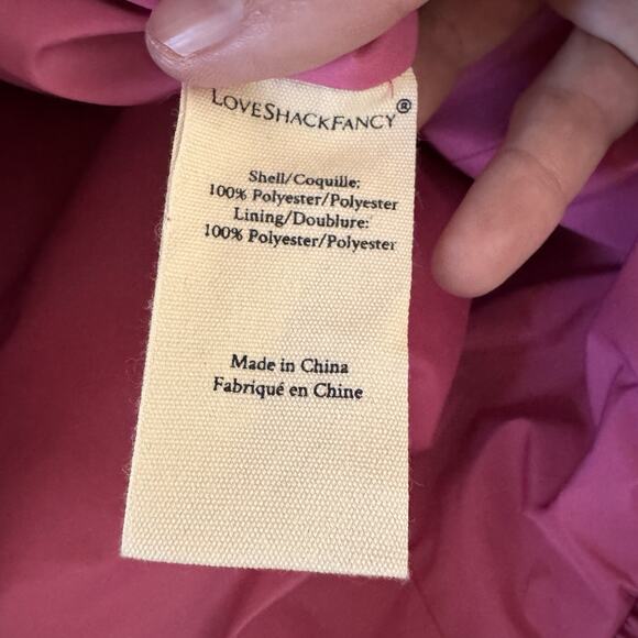 LoveShackFancy Jessilyn Dress Pomegranate Pink Cutout Ruched Mini NWT Size 12 - Picture 10 of 10